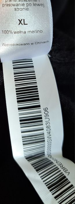 Męski sweter Vistula – 100% wełna merino, czarny, rozmiar XL