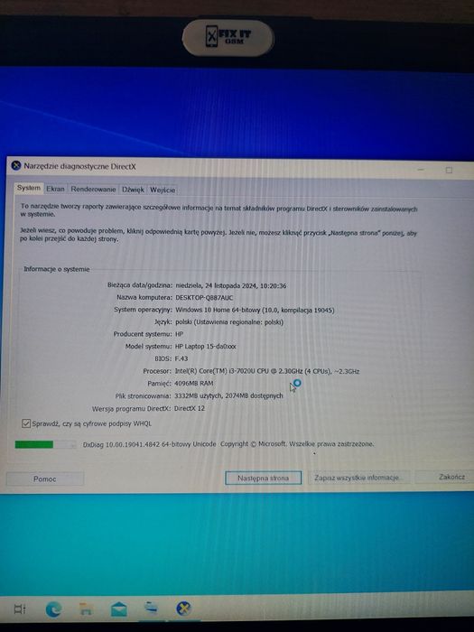 Laptop HP Model 15 DA-0004NW