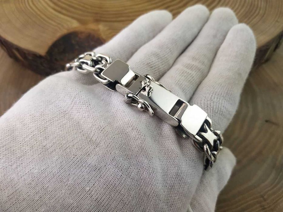Серебряный браслет 925 пробы - Фараон, Двойной Якорь. Срібний Якір