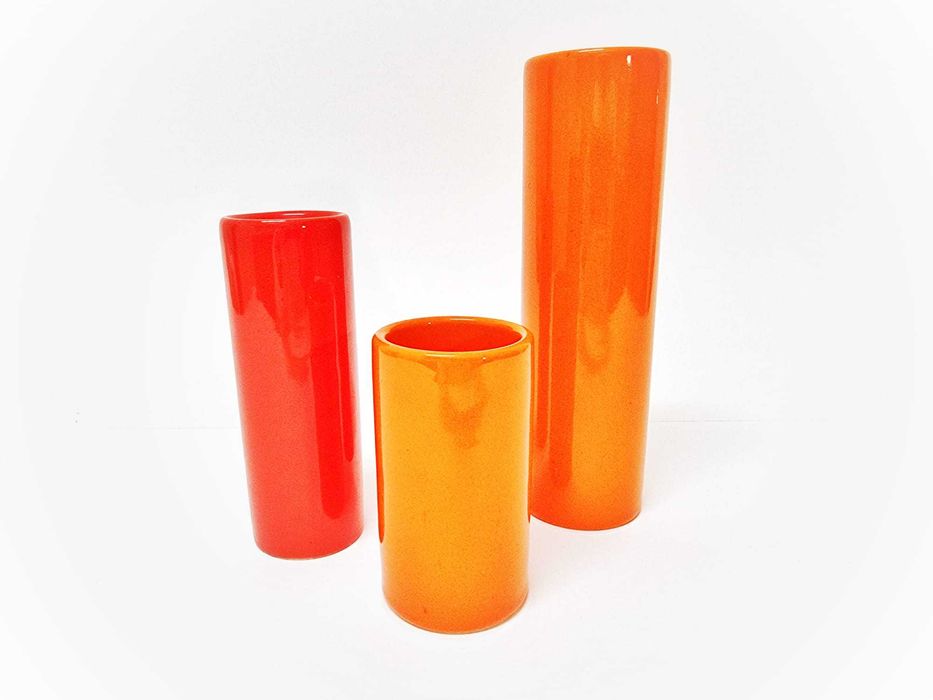 3 vasos de cerâmica Sicart Pino Spagnolo Space Age Italia anos 70