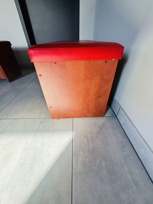 Pufa siedzisko drewno ekoskóra