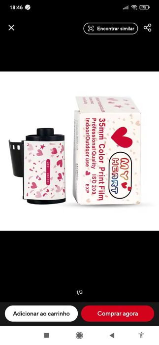 Rolo de fotografia a cores impressão a preto e branco 35 mm