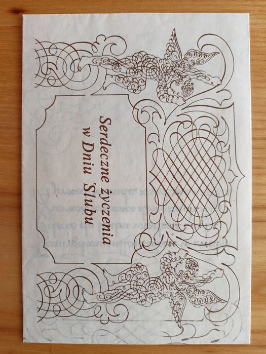 Unikatowy telegram ślubny lata 80 XX w.