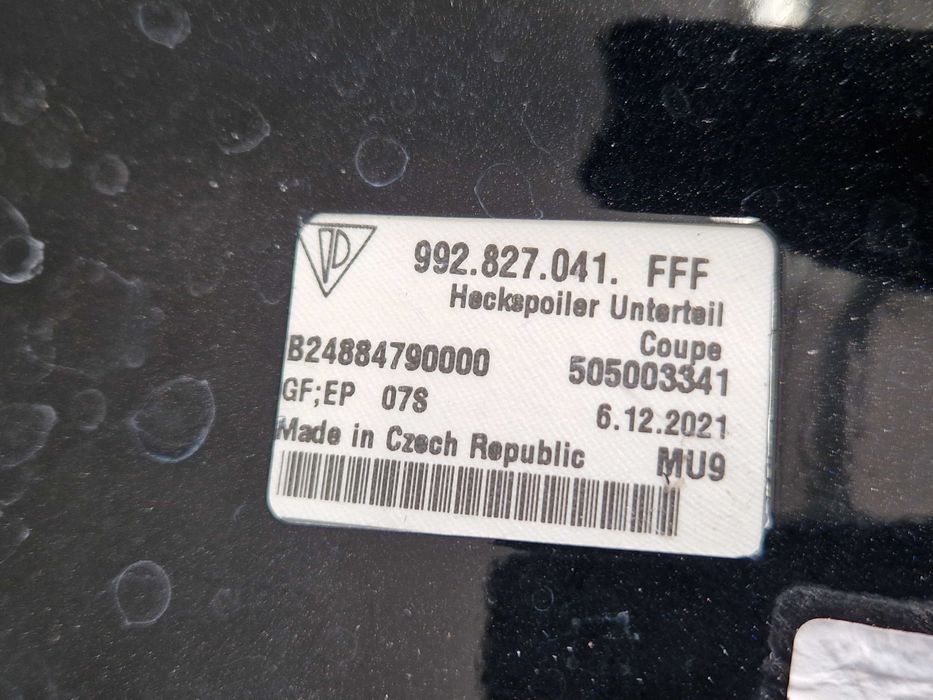 Porsche 911 992 TURBO / TURBO S Spoiler Lotka Tył Komplet Oryginał