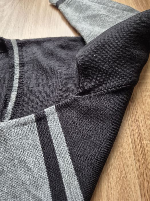 Nowy męski czarno-biały sweter, r.XL