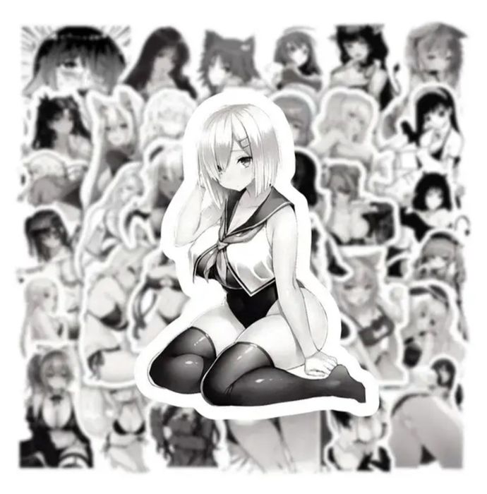 Стикеры наклейки виниловые хентай вайфу Waifu секси девушки аниме