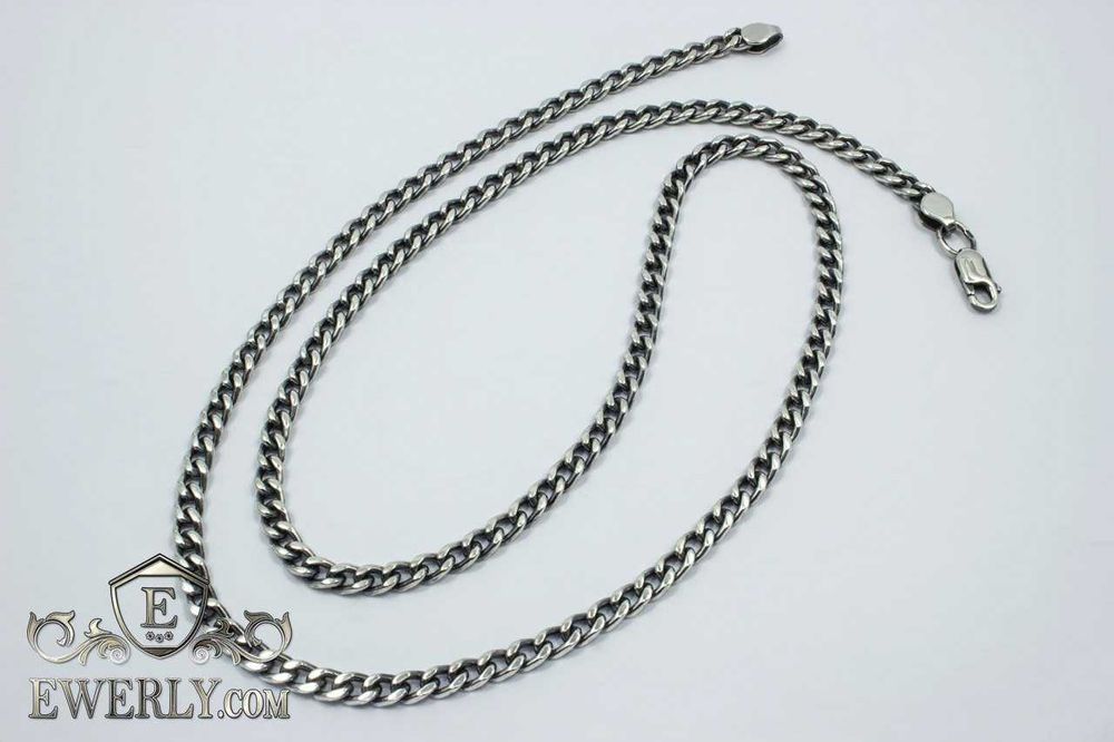 Серебряная цепочка Панцирного плетения. Срібний ланцюг Панцир