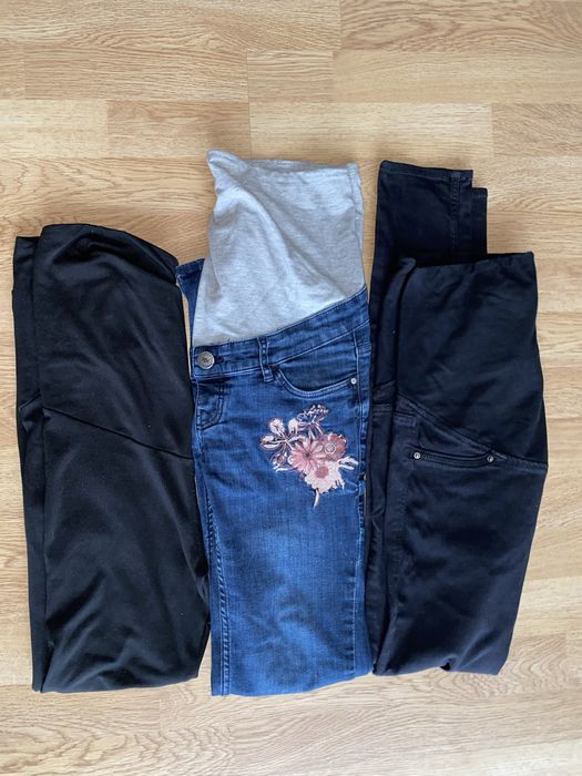 Spodnie jeansy ciążowe r.36 + bluzka