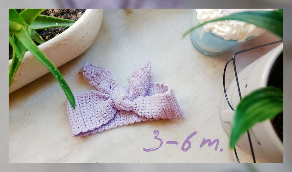 Opaska niemowlęca dla dziewczynki chrzest komunia rękodzieło szydełko