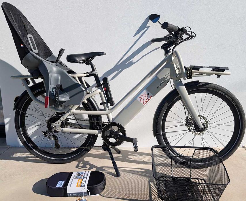 Bicicleta Elétrica de Carga com Cadeirinha – Ahooga Modular LowStep 8V 400Wh
