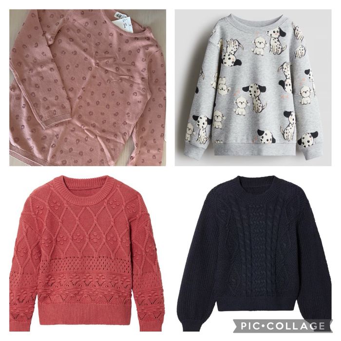 светр світшот кофта h&m 6-8 лет рожевий свитер реглан 110, 116, 128