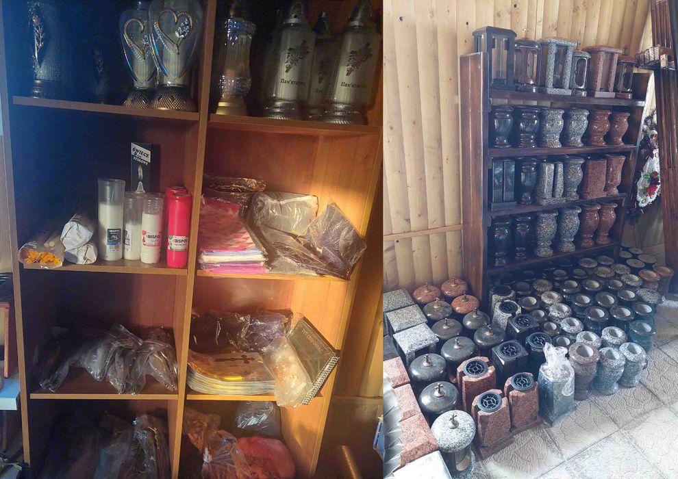 Ритуальний салон, обрамівки, надгробки, домовини, огорожі, пам'ятники.
