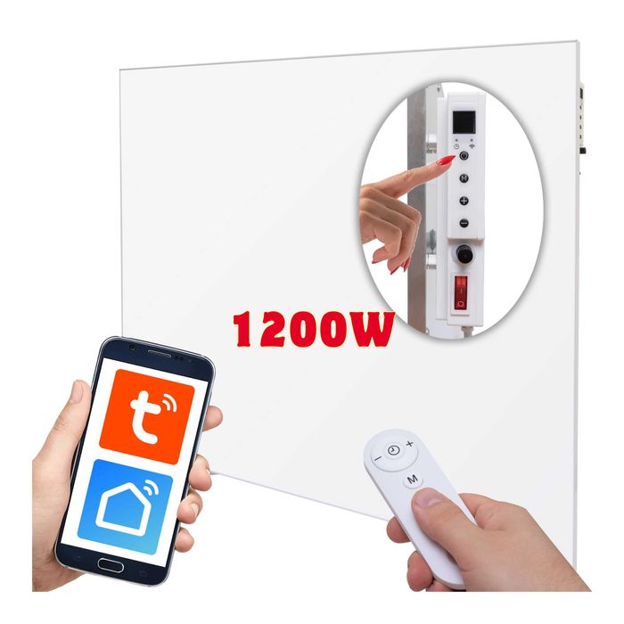 Grzejnik 1200W na podczerwień promiennik  DOTYK PILOT WIFI PANEL IR