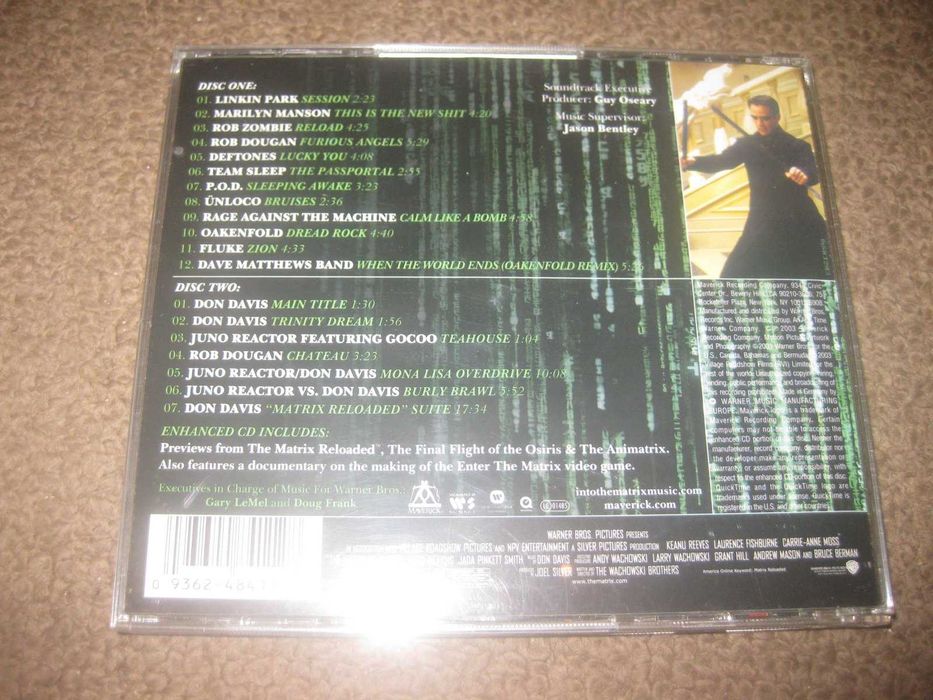 CD Duplo da Banda Sonora (OST) do filme "The Matrix Reloaded"