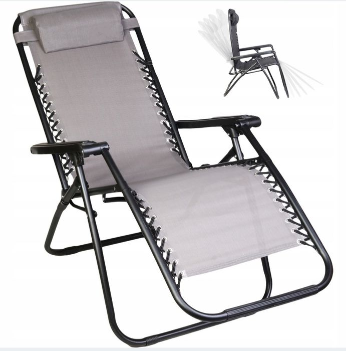 Leżak ogrodowy z regulacją oparcia i podnóżka