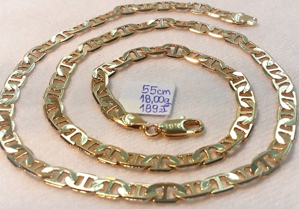 18K Grawer Pozłacany jak Złoty Łańcuszek Splot Gucci 55cm 6mm