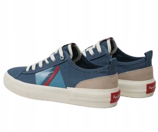 Pepe jeans allen falg trampki niebieskie niskie ze skórą 45 awe
