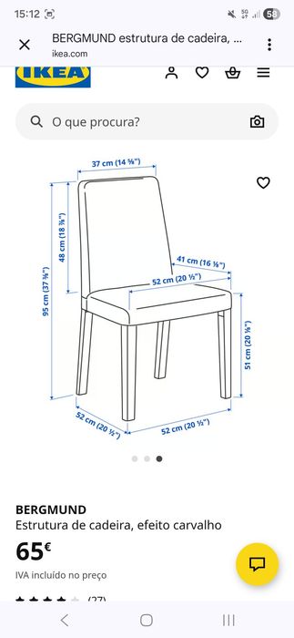 Vendo 6 cadeiras novas