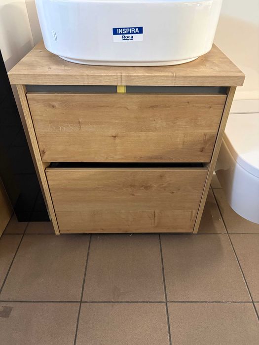 Szafka łazienkowa 60 cm z 2 szufladami ROCA GAP jasny dąb