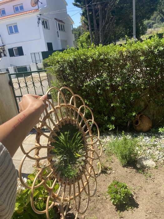 Espelho Boho de madeira Novo - M