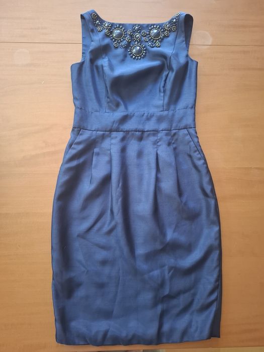 Piękna,  elegancką sukienka,  jak nową, rozmiar 38/M, granat
