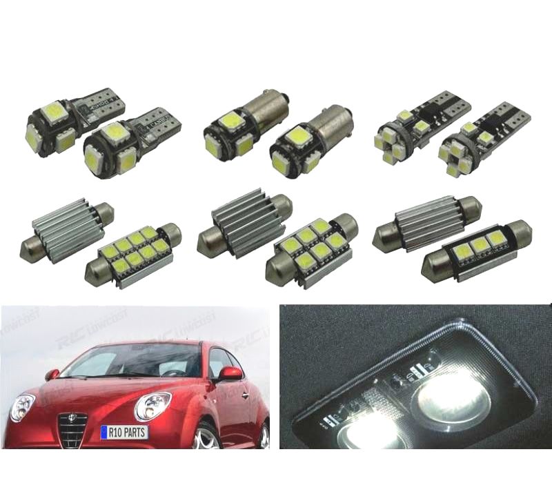 KIT COMPLETO 9 LAMPADAS LED INTERIOR ALFA ROMEO MITO 08-17