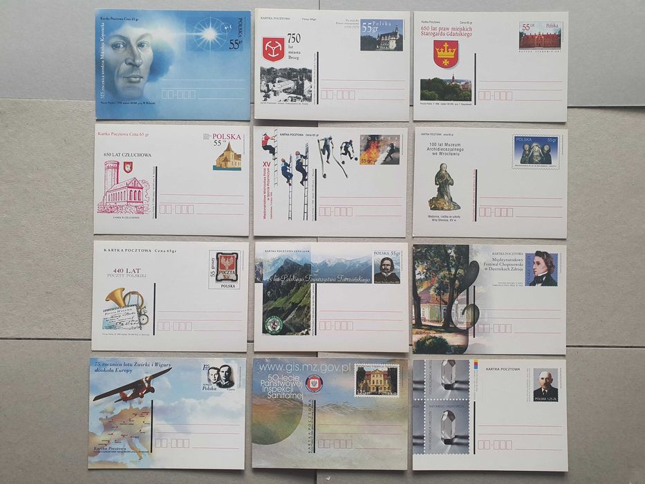 Filatelistyka Kartki pocztowe Cp czyste - zestaw
