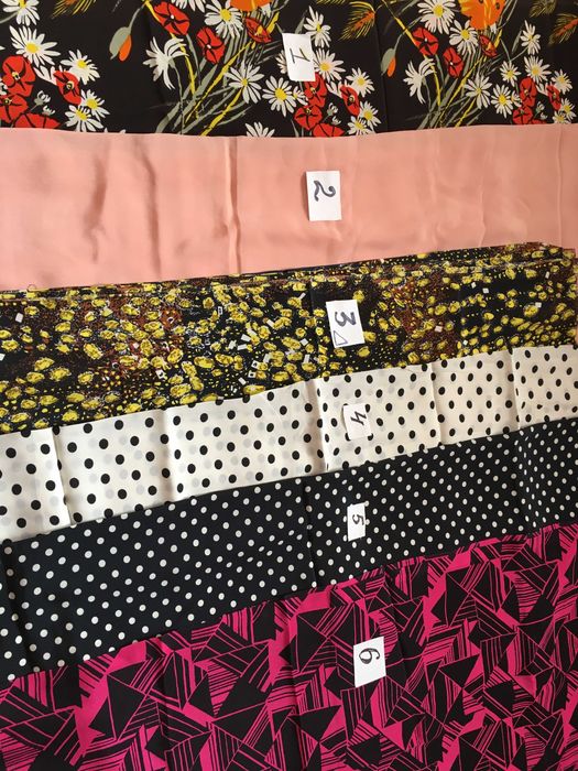 Ткани разные-х/б.крепдешин ,штапель.шелк-СССР.