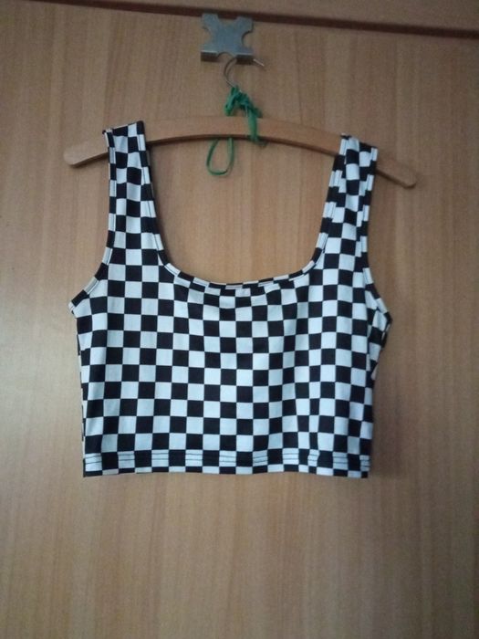 krótki top szachownica Shine