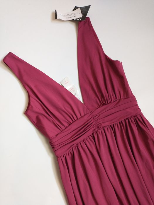 Nelly sukienka maxi Deep V Front Gown Sangria r. 36 nowa z metk