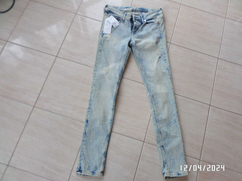 firmowe spodnie damskie -rozmiar-28/30-S-H&M-nowe