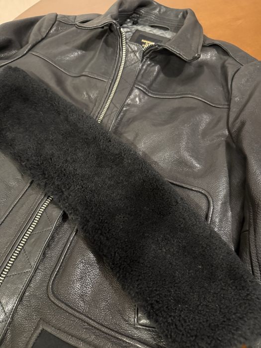 Куртка шкіряна жіноча, утеплена, бренду superdry