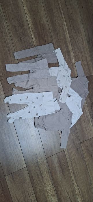 H&M beżowy zestaw dla niemowlaka noworodka 56