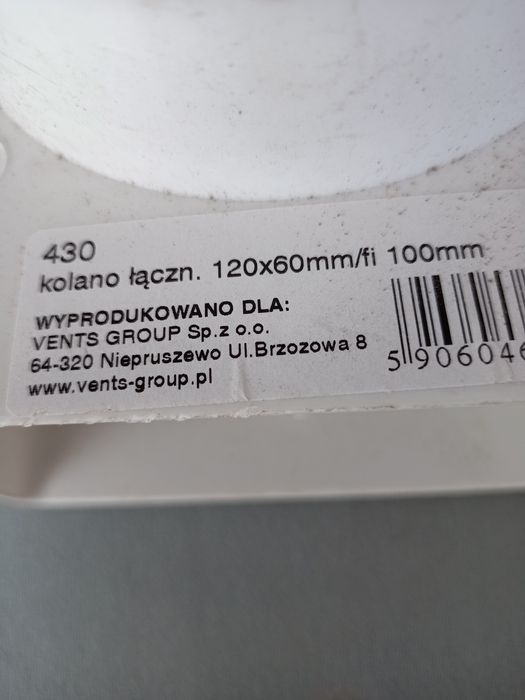 Kolanko wentylacyjne .