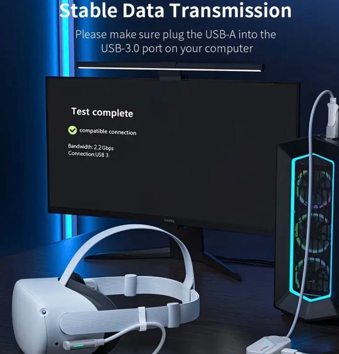 Кабель для передачі даних та зарядки для Quest 2,3,3s/Pro та Pico 4 VR