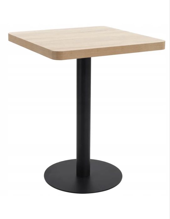 Stół bistro MDF 60x60x75 cm jasnobrazowy/czarny