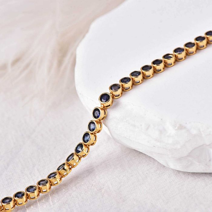 Bracelete Prata - Safira - Certificada