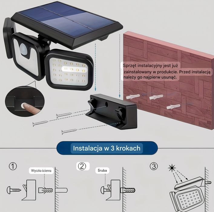 Lampa Solarna 74LED 800 Lumen