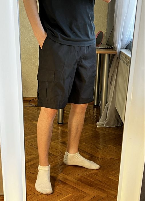 (M-L) Черные шорты карго чорні шорти cargo shorts zara