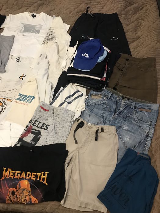 Набір чоловічого одягу 40 футболок+3 шортів та 1 штани, розмір С S