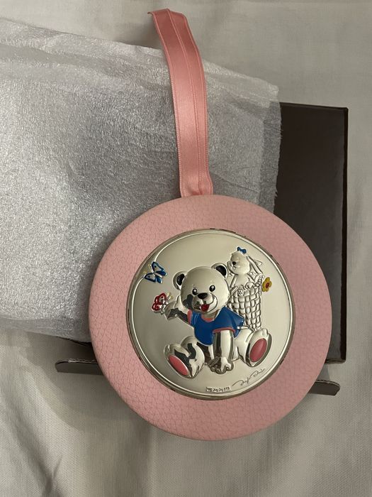 Medalha de berço com urso em PVD