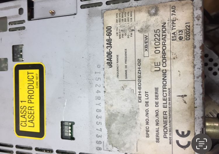 auto radio pionner para onda falta-lhe a frente