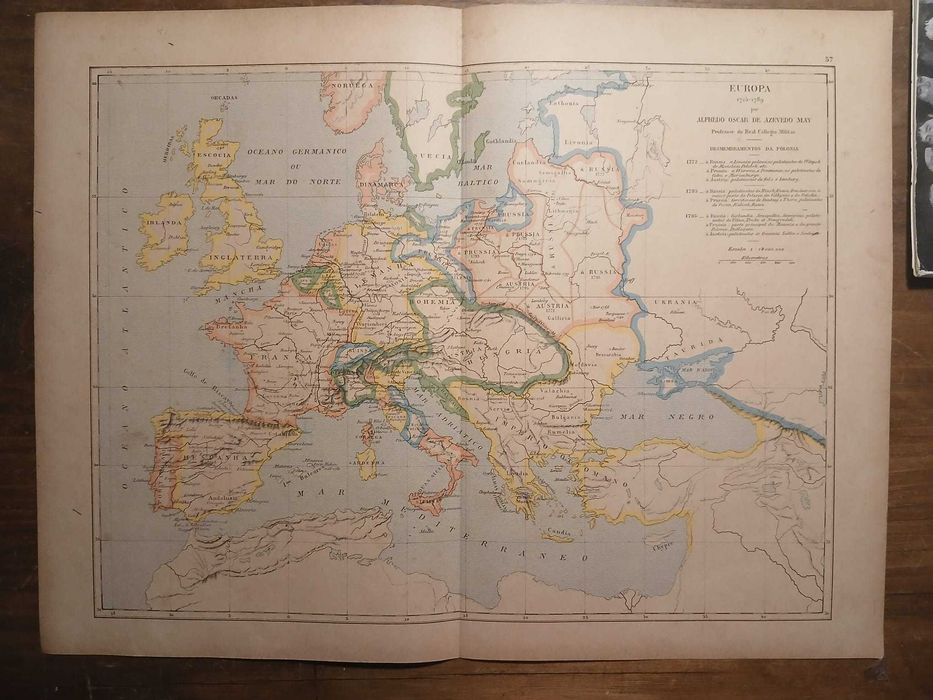 Mapa Europa 1715-1789 (Final do Séc XIX, Início Séc. XX)