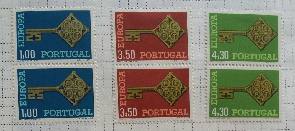 Filatelia selos Portugal Europa CEPT 1968 novos