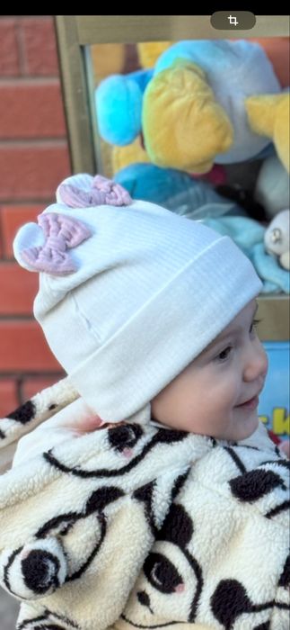 Детская шапочка на девочку с ушками