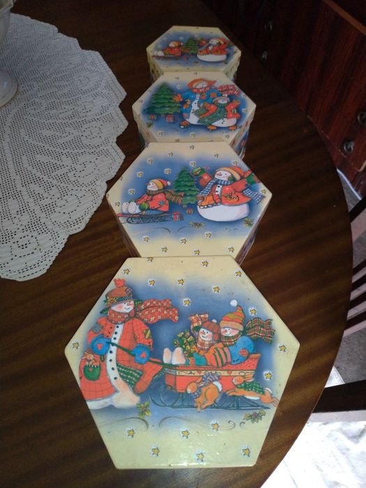 Conjunto de Caixas Decorativas de Natal