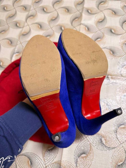 Туфли Christian Louboutin синие замша оригинал 38