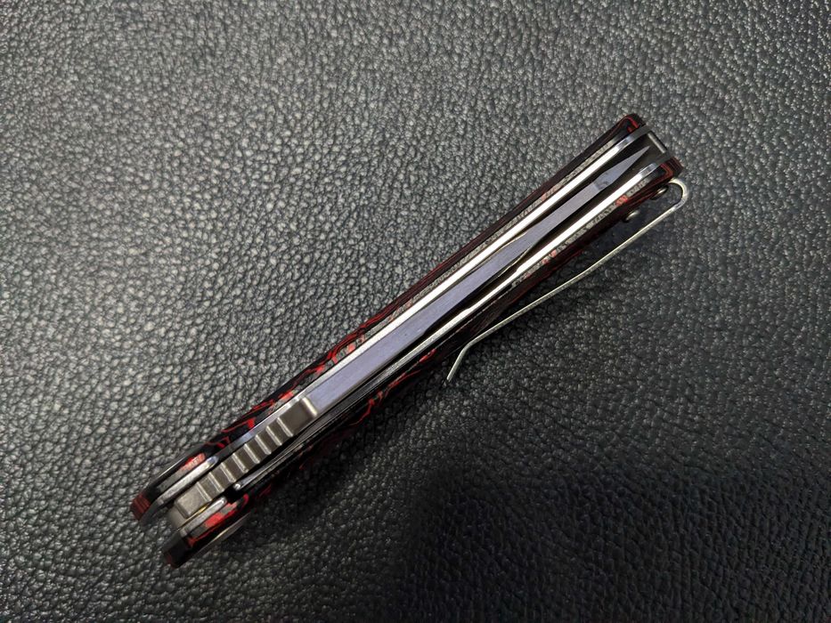 Kerzeman KZ638. Red-black micarta. ніж складний. складной нож