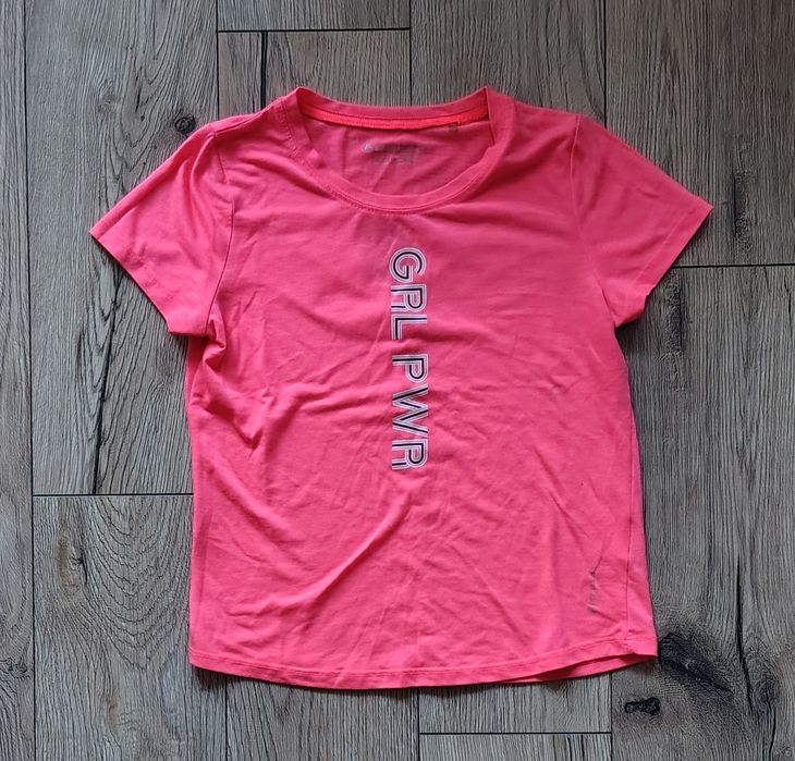 Koszulka t-shirt sportowy dziewczęcy różowy 140