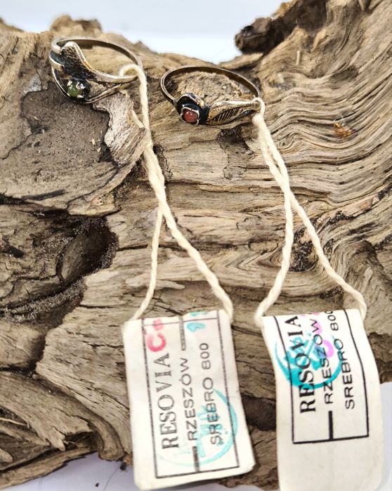 Warmet - RESOVIA Srebrny Pierścionek z Kamieniem Pr.800 /Nowy z Metką!